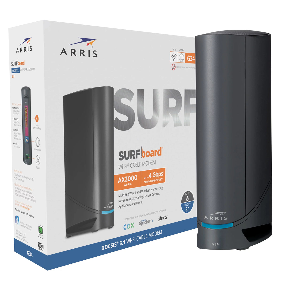 DOCSIS 3.1 Gigabit Cable Modem and AX3000 Wi-Fi 6 Router W728