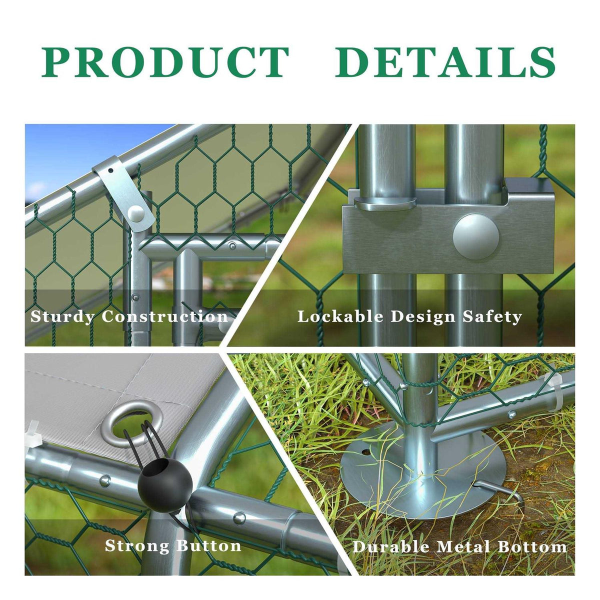 Extra Large Metal Chicken Coop with Waterproof and Anti-Ultraviolet E4753