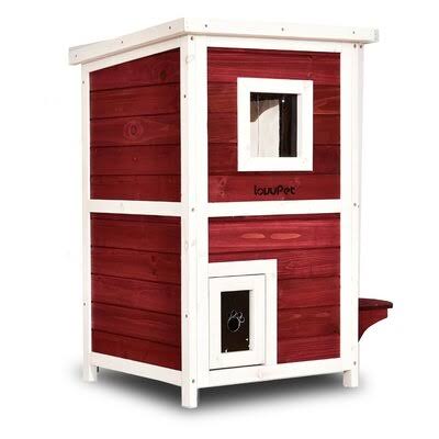 Brown 2-Story Wooden Cat Tree M610