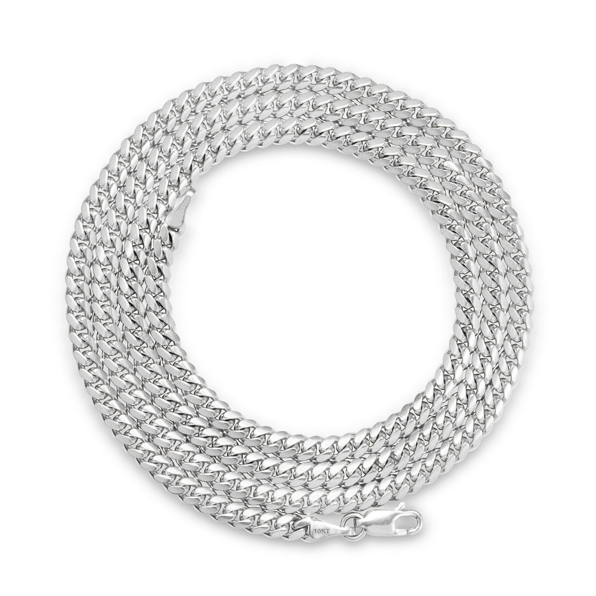 10k White Gold Miami Cuban Link Chain Pendant Necklace 16" - 30" B613