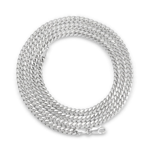 10k White Gold Miami Cuban Link Chain Pendant Necklace 16" - 30" B613