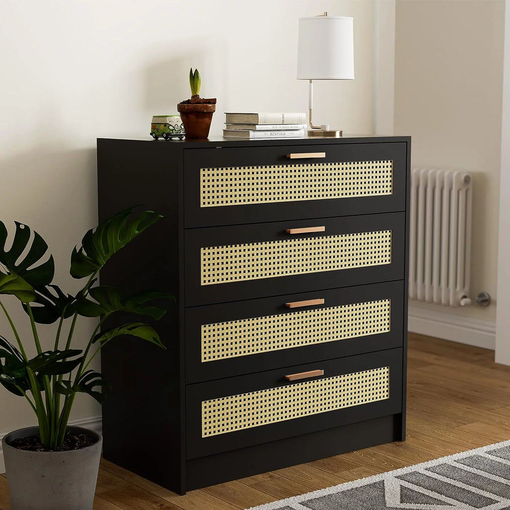 White 4 Drawer Wooden Dresser W3612