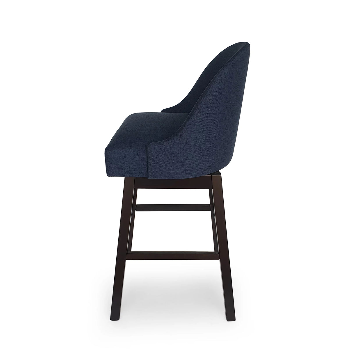 Navy Blue Upholstered Swivel Bar Stool F8027