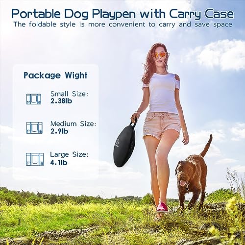 Foldable Dog Cat Playpen with Carrying Case Q511374