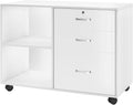 White 3 Drawer Wood File Cabinet with Storage Shelves N22803
