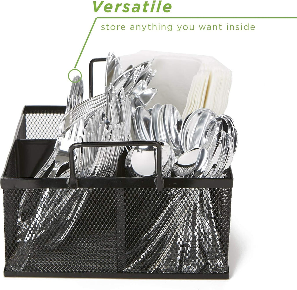 Black Metal Mesh Storage Caddy M76356