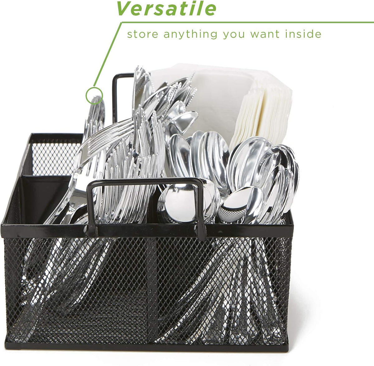 Black Metal Mesh Storage Caddy M76356
