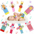 8 Pcs Cotton Baby Wrist Rattle Foot Finder Socks Set R862
