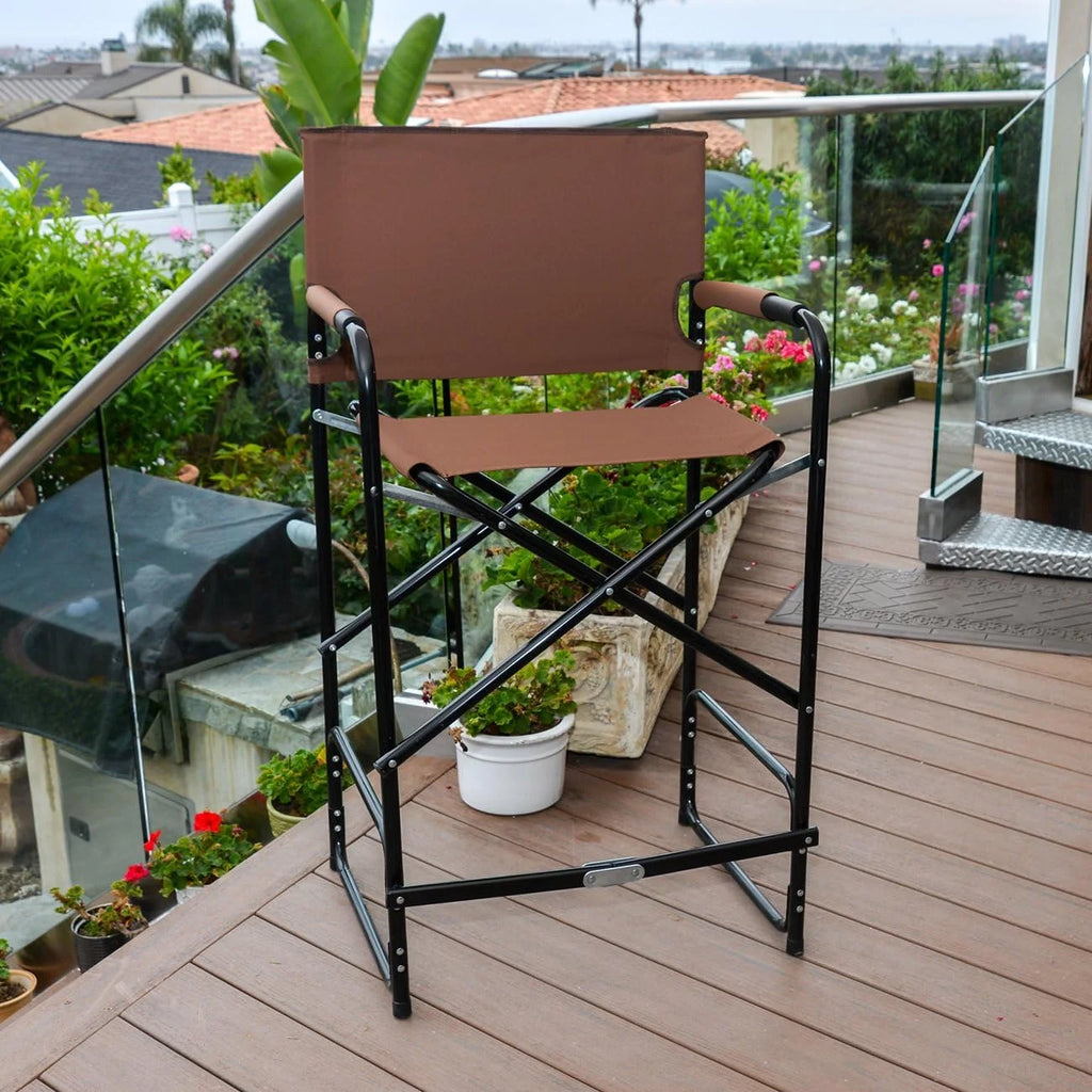 Folding Tall Director's Chair Brown V92337
