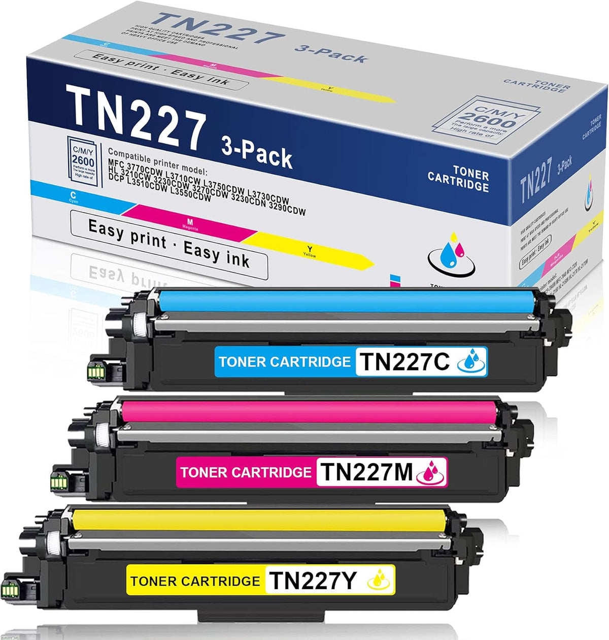 3 Pack Toner Cartridge Replacement for Brother Printer Z75159