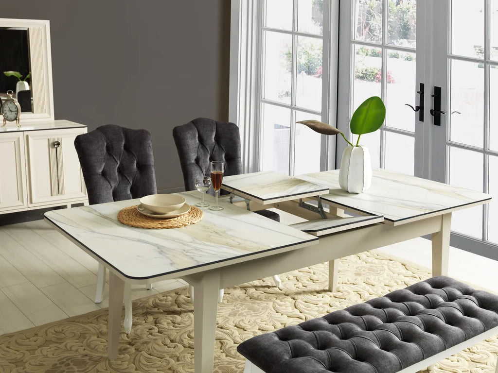 Gray Fabric Entryway Bench V4590