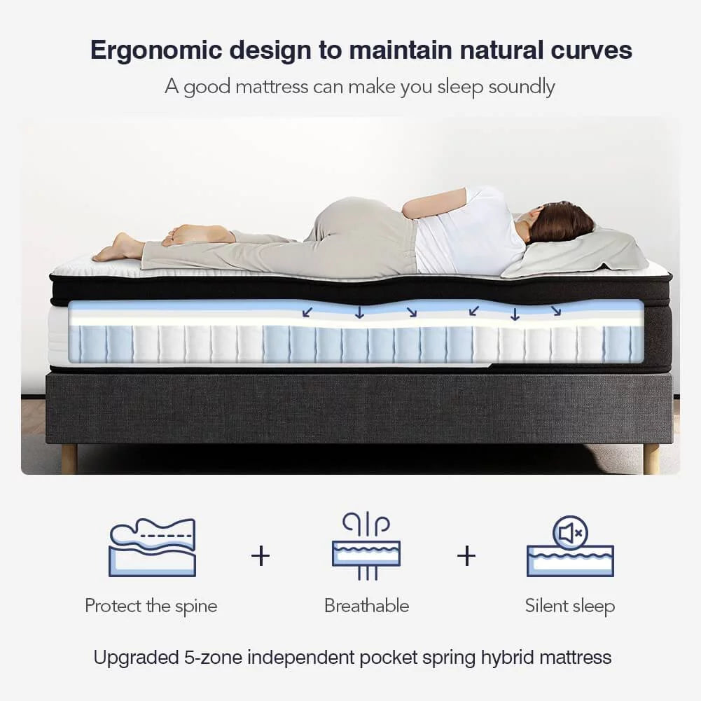 Queen Size 12-Inch Hybrid Memory Foam Mattress C326883