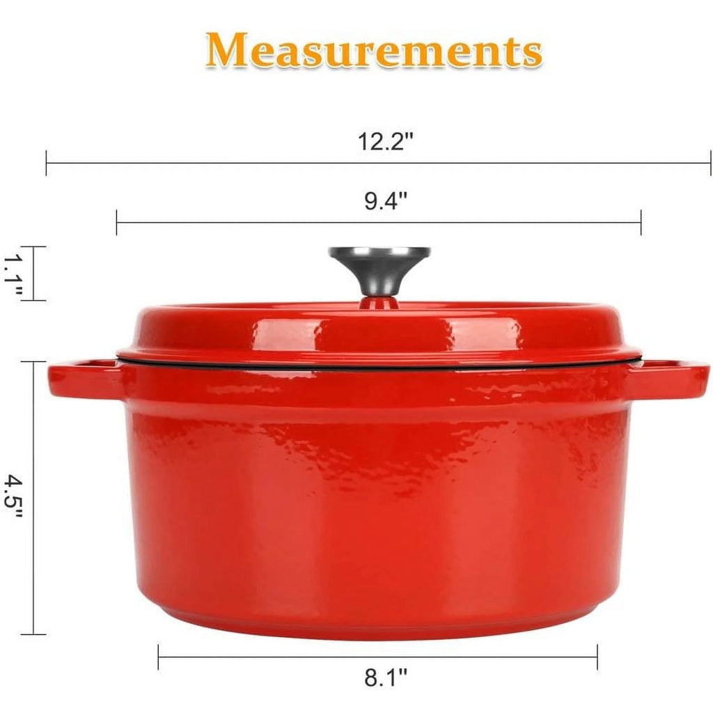 13" Round 5 qt Enameled Cast Iron Dutch Oven A258044