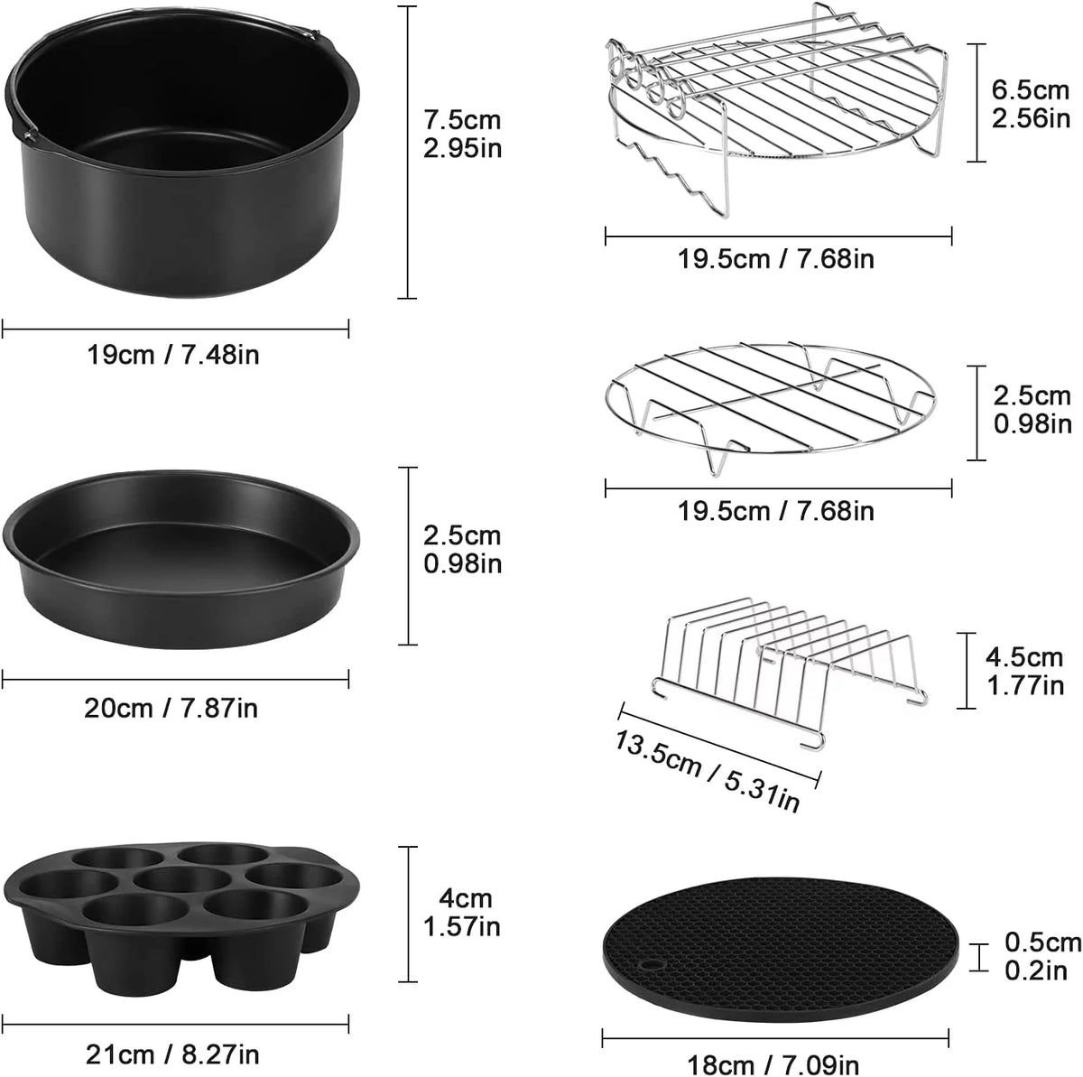 14 Pcs BBQ Tools Air Fryer Accessories with Storage Bag B558