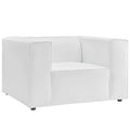 White Vegan Leather Armchair G26620