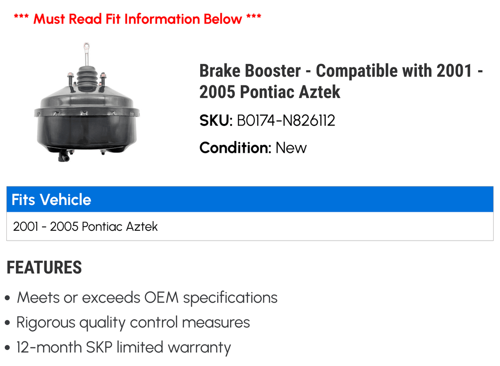 Brake Booster L572
