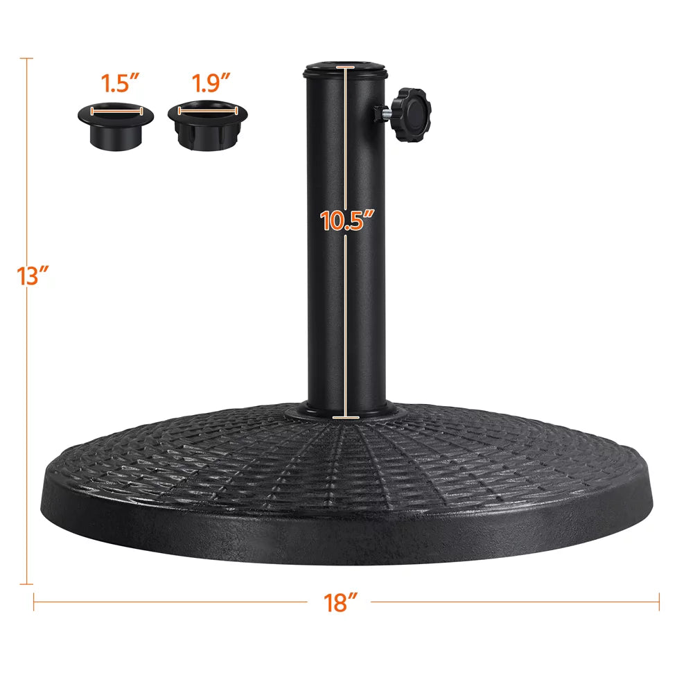Black Round Resin and Iron Umbrella Base V375626