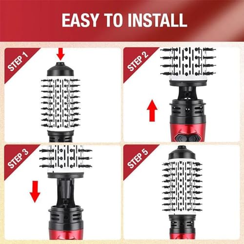 3-in-1 Hot Air Styler and Rotating Hair Dryer with 2 Interchangeable Brushes (Gold) Z7231