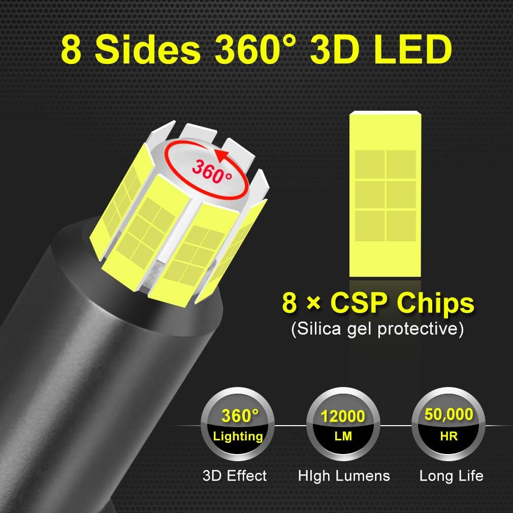 H11 H8 LED Headlight Bulbs, 6000K 12000LM, Pack of 2 K543