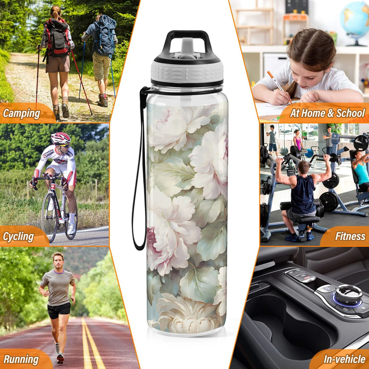 Clear 32oz Tritan Water Bottle with Straw P9932