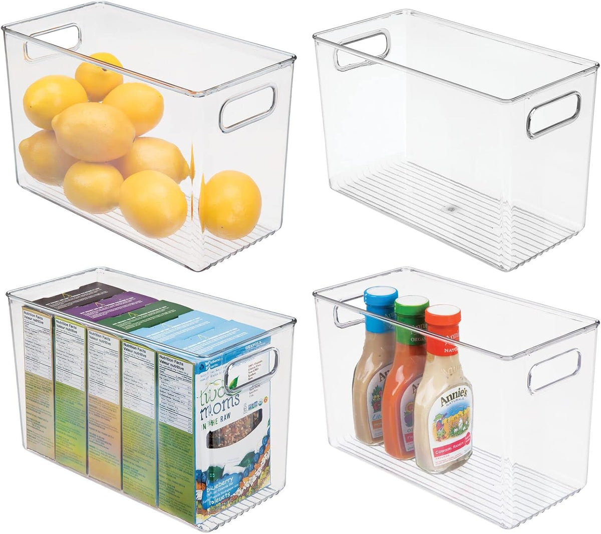 Plastic Storage Organizer Bin 4 Pack White C967296
