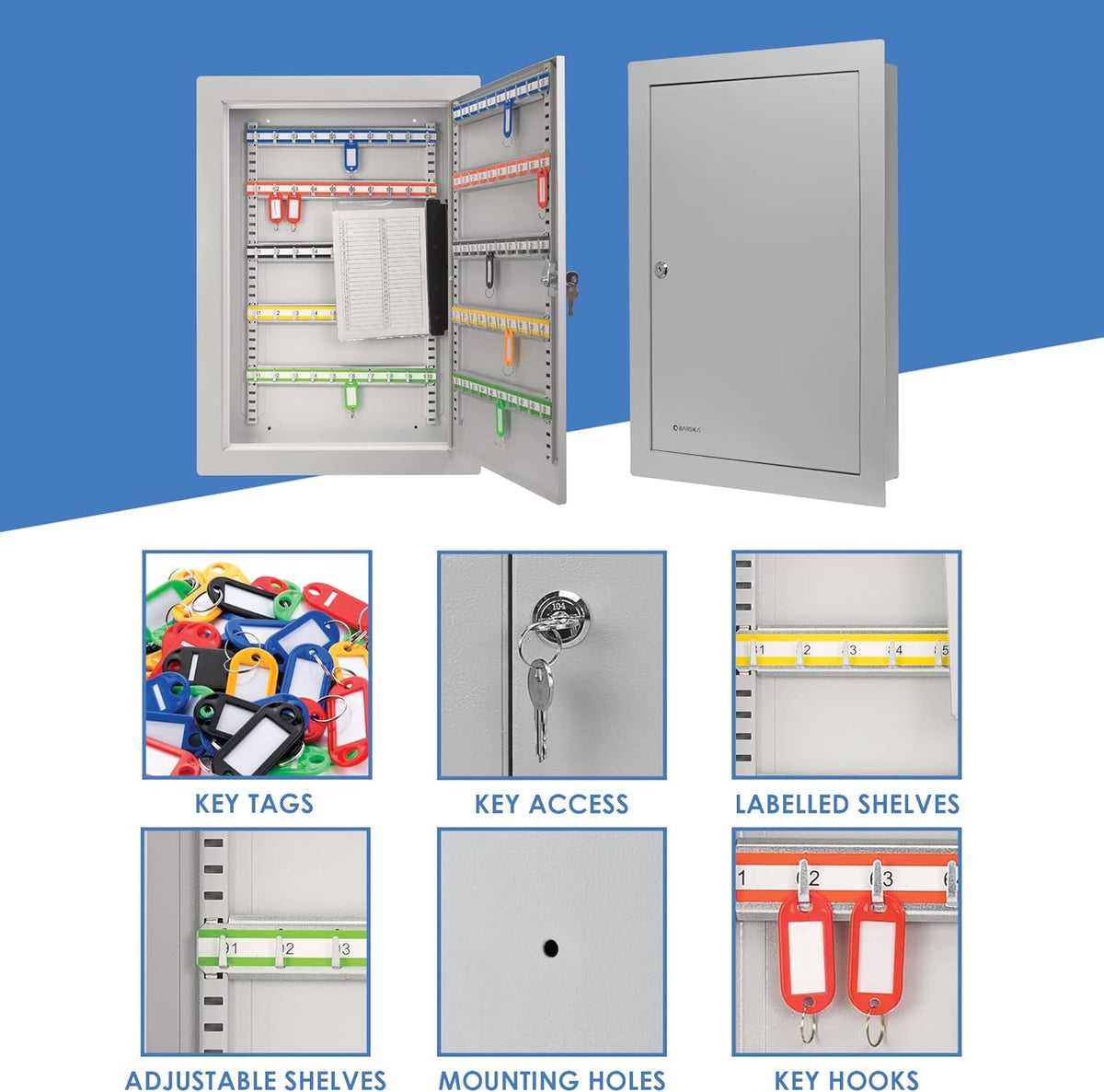 Gray Adjustable Key Cabinet Lock Box J914109