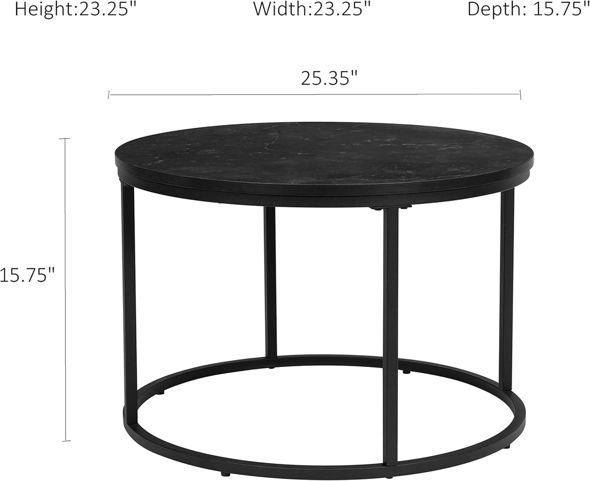 Black Kitchen End Table 15.25 Dia Set of 1 C95594