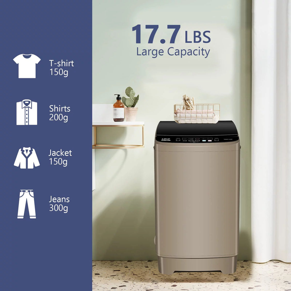 Portable 1.9 Cu.ft Fully Automatic Compact Washer T37326