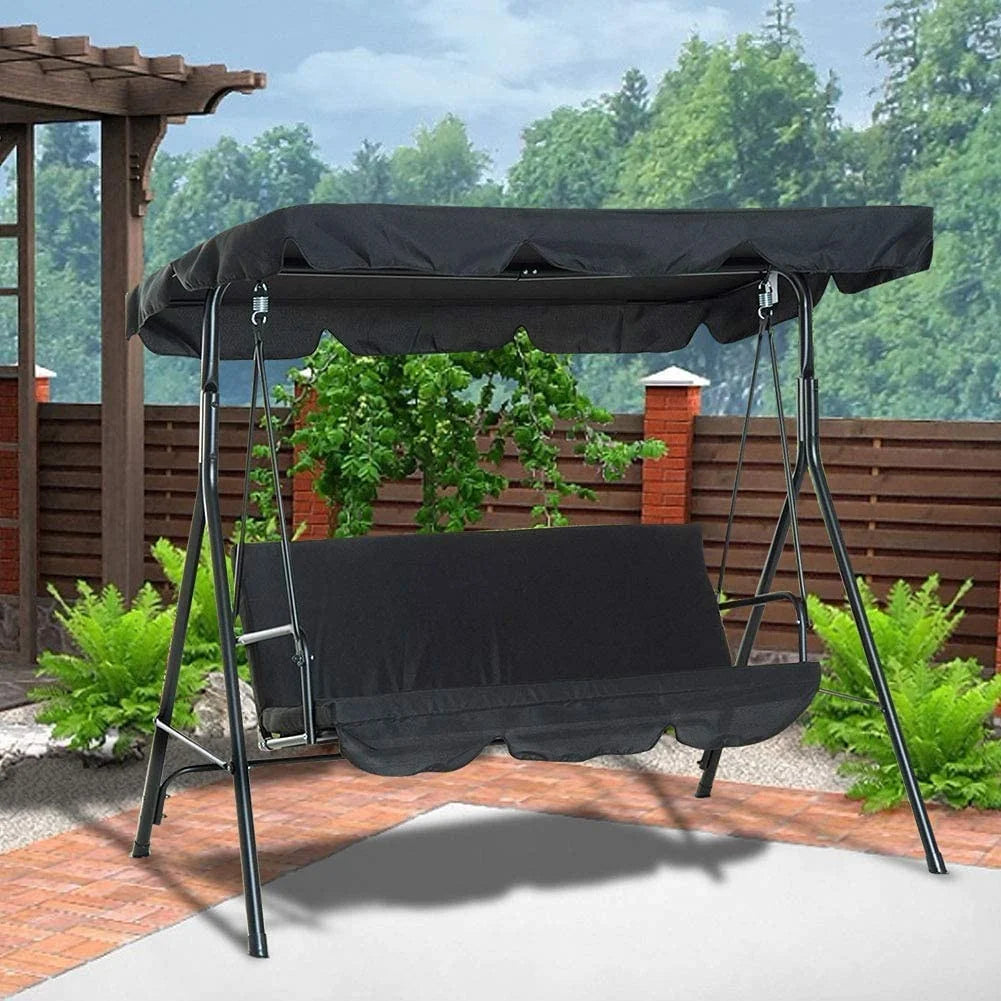 3-Person Metal Porch Swing Bench with Canopy G93465