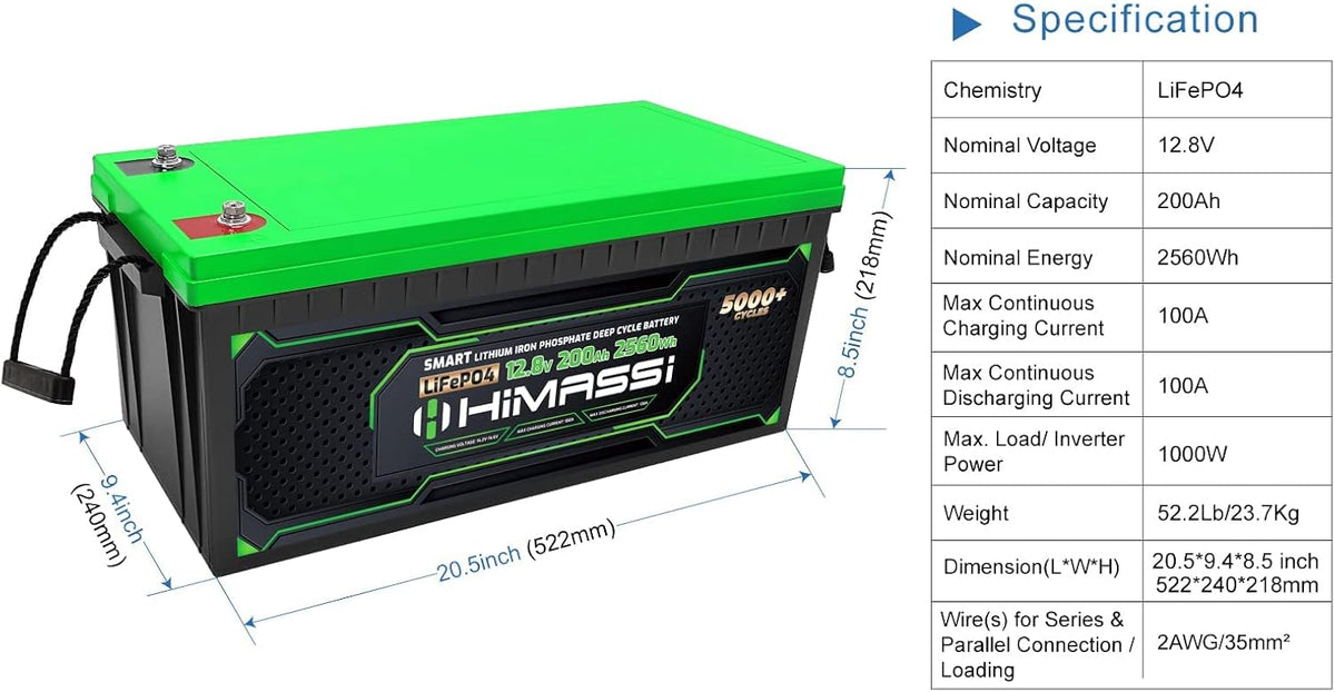 12v 200ah Bluetooth Lithium Iron Phosphate Battery K173214