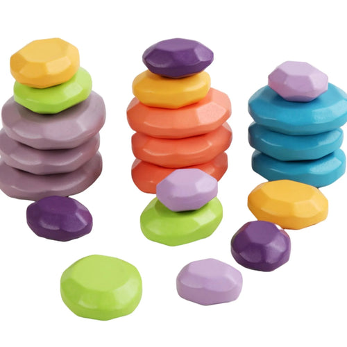 21 Pieces Wooden Stacking Building Blocks Toy C1296