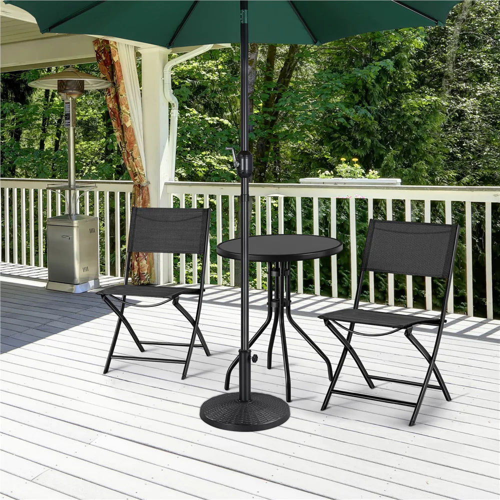 Black Round Resin and Iron Umbrella Base V375626