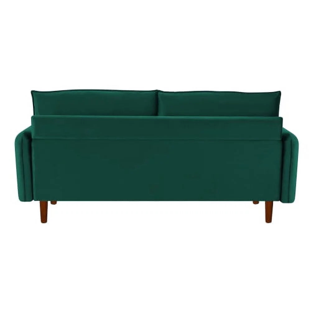 Green Velvet Loveseat with Wood Legs Z1492