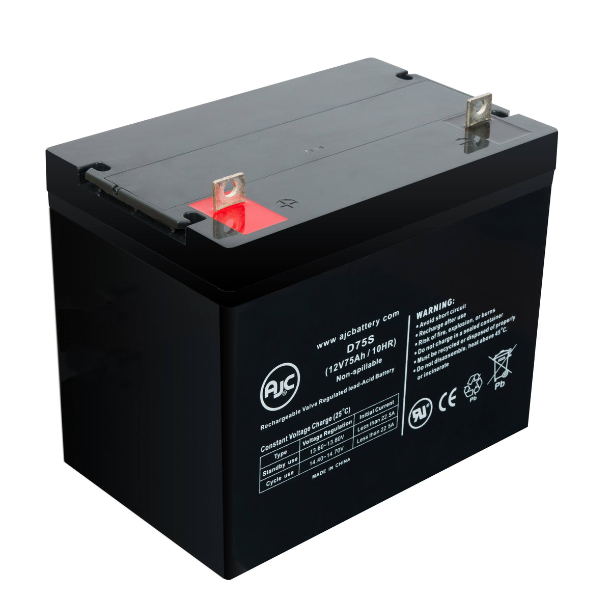 12V 75Ah Wheelchair Replacement Battery G856