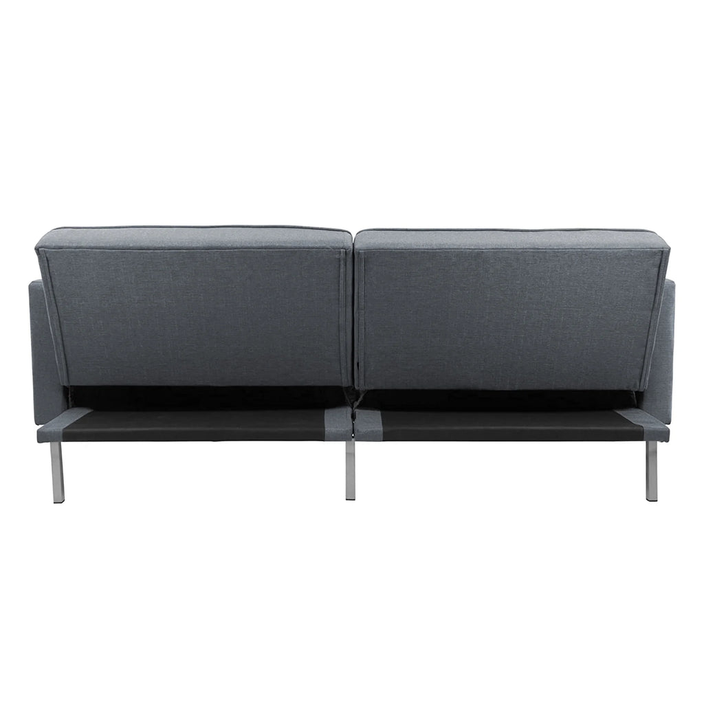 Dark Gray Linen Convertible Futon Sofa Bed X768