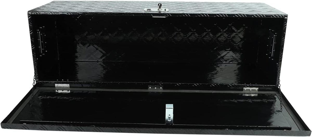 Black Aluminum Truck Bed Tool Box with Lock & Keys N886