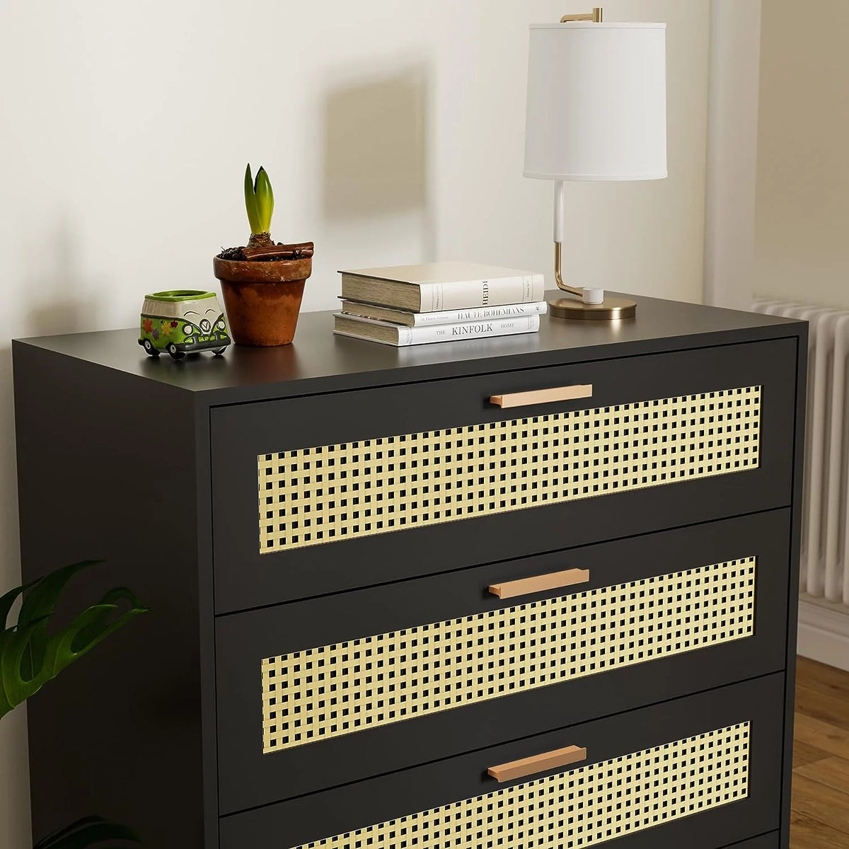 White 4 Drawer Wooden Dresser W3612