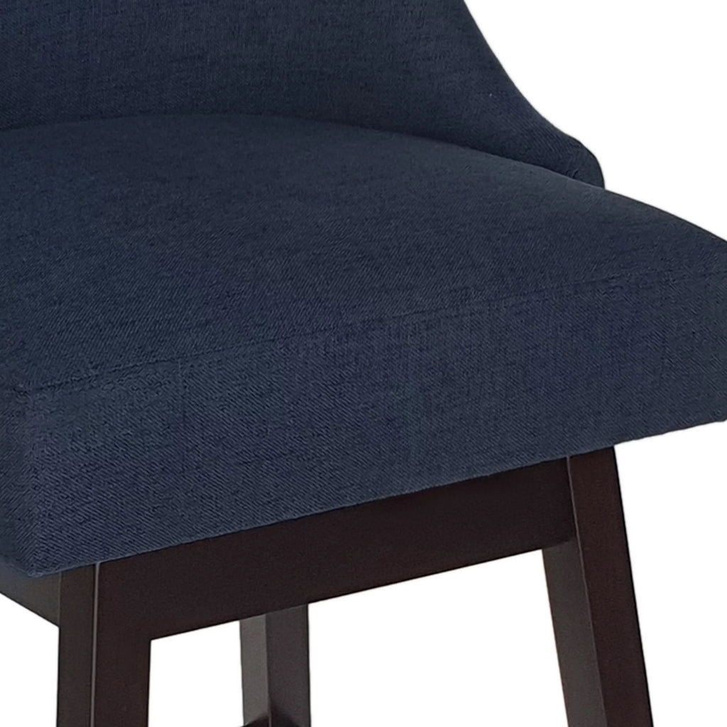 Navy Blue Upholstered Swivel Bar Stool F8027