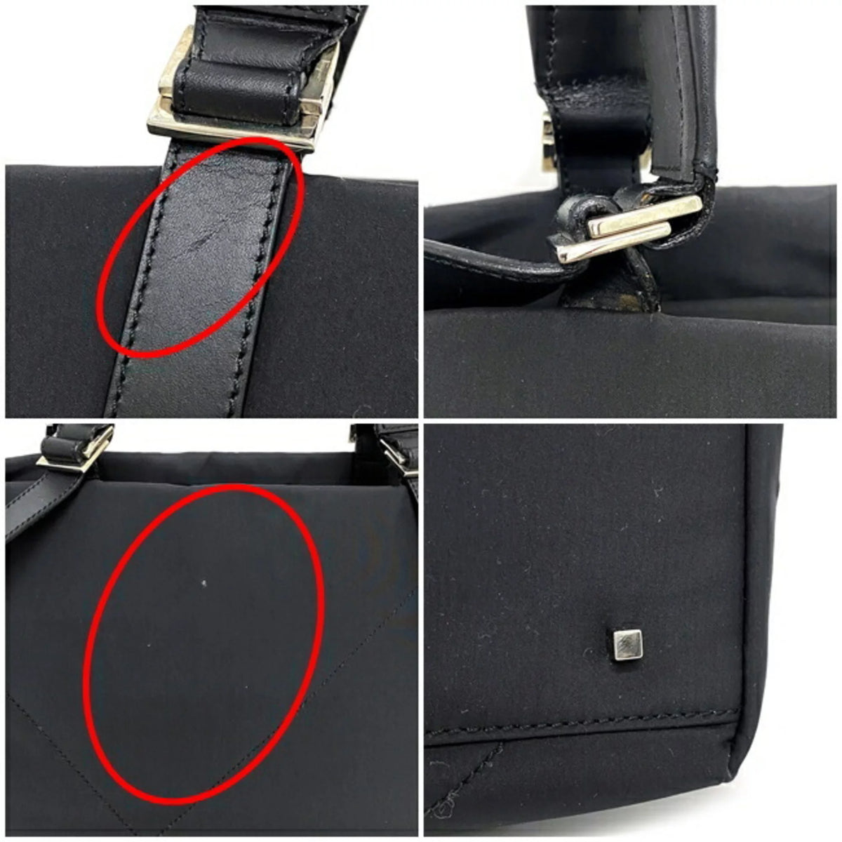 Black Nylon Leather Tote Bag A161015