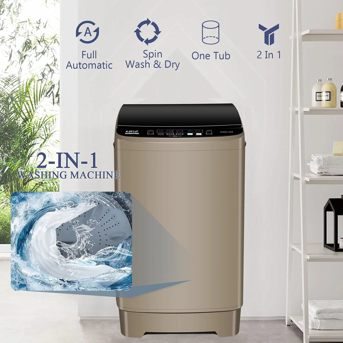 Portable 1.9 Cu.ft Fully Automatic Compact Washer T37326