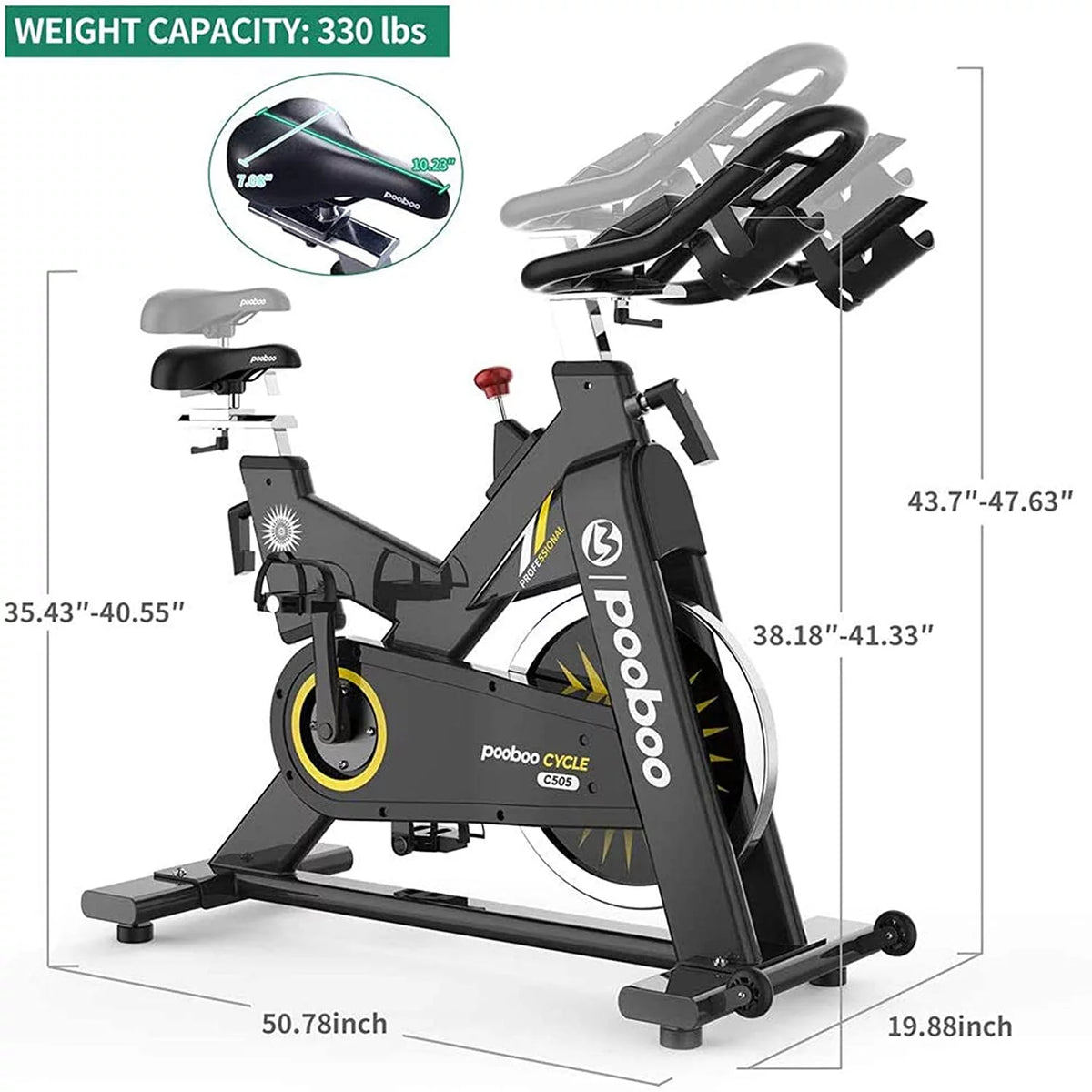 Commercial Exercise Bike Heavy Duty Belt Drive Stationary Indoor Cycling Bike K3875