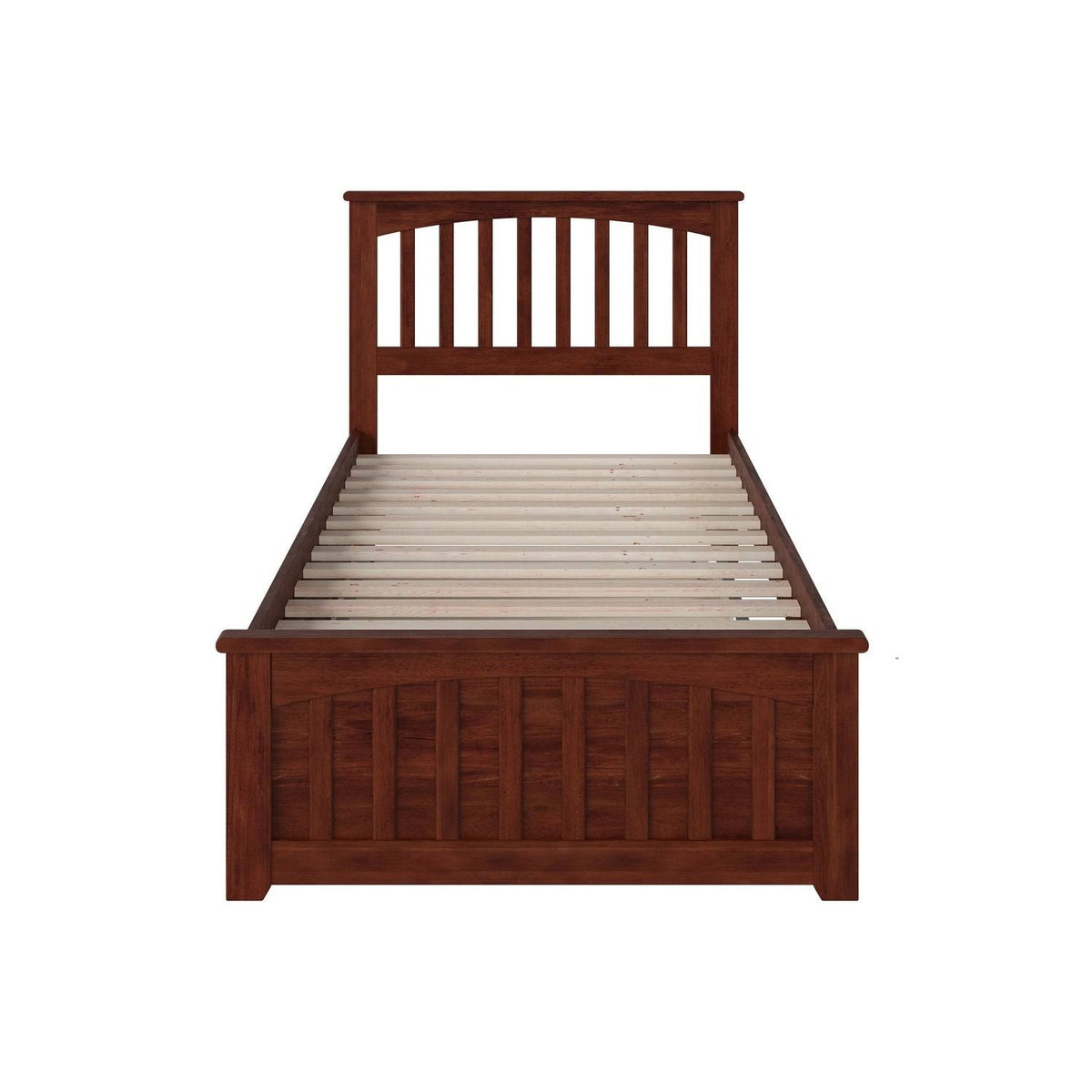 Walnut Twin Extra Long Bed with Trundle H36092