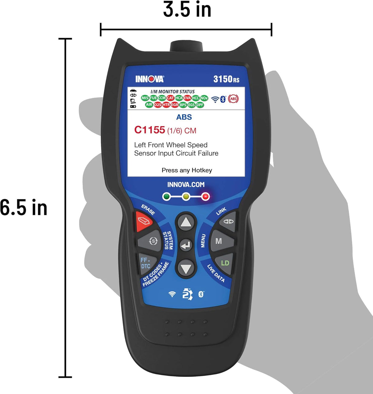 OBD2 Scanner Car Code Reader with ABS SRS Live Data J51616