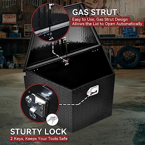 33 Inch Heavy Duty Aluminum Trailer Tool Box with Lock and Keys J927589