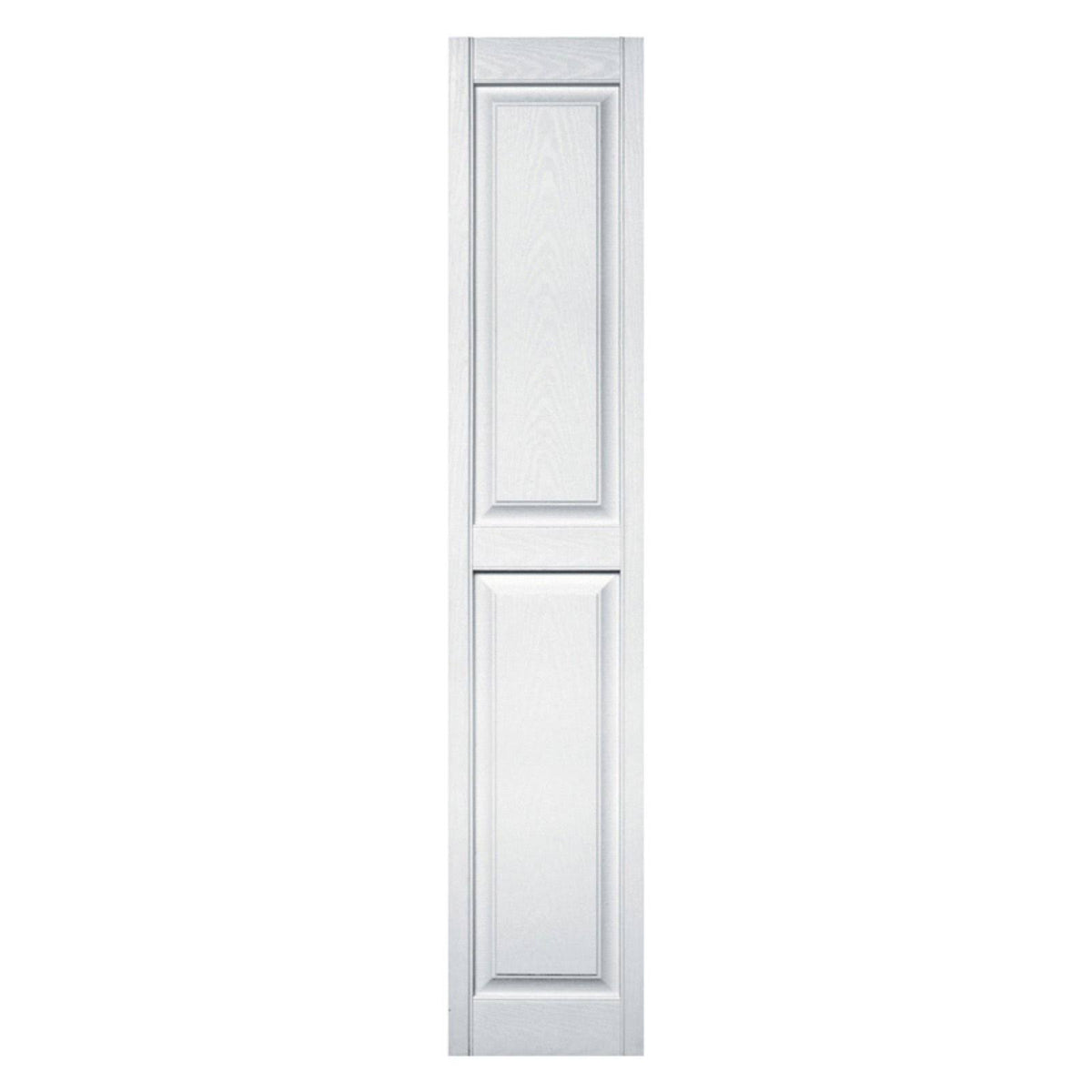 White Raised Panel Vinyl Exterior Shutters Pair X16688