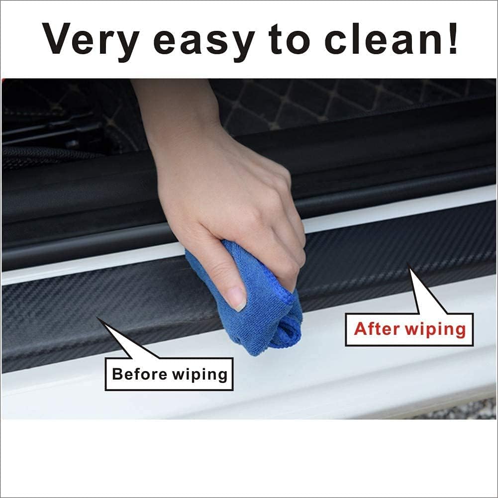 4pcs Carbon Fiber Door Sill Protector Cover P513547