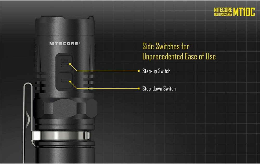 Tactical Flashlight with Red Light, Rechargeable Battery, and Battery Organizer Pack of 2 B9844