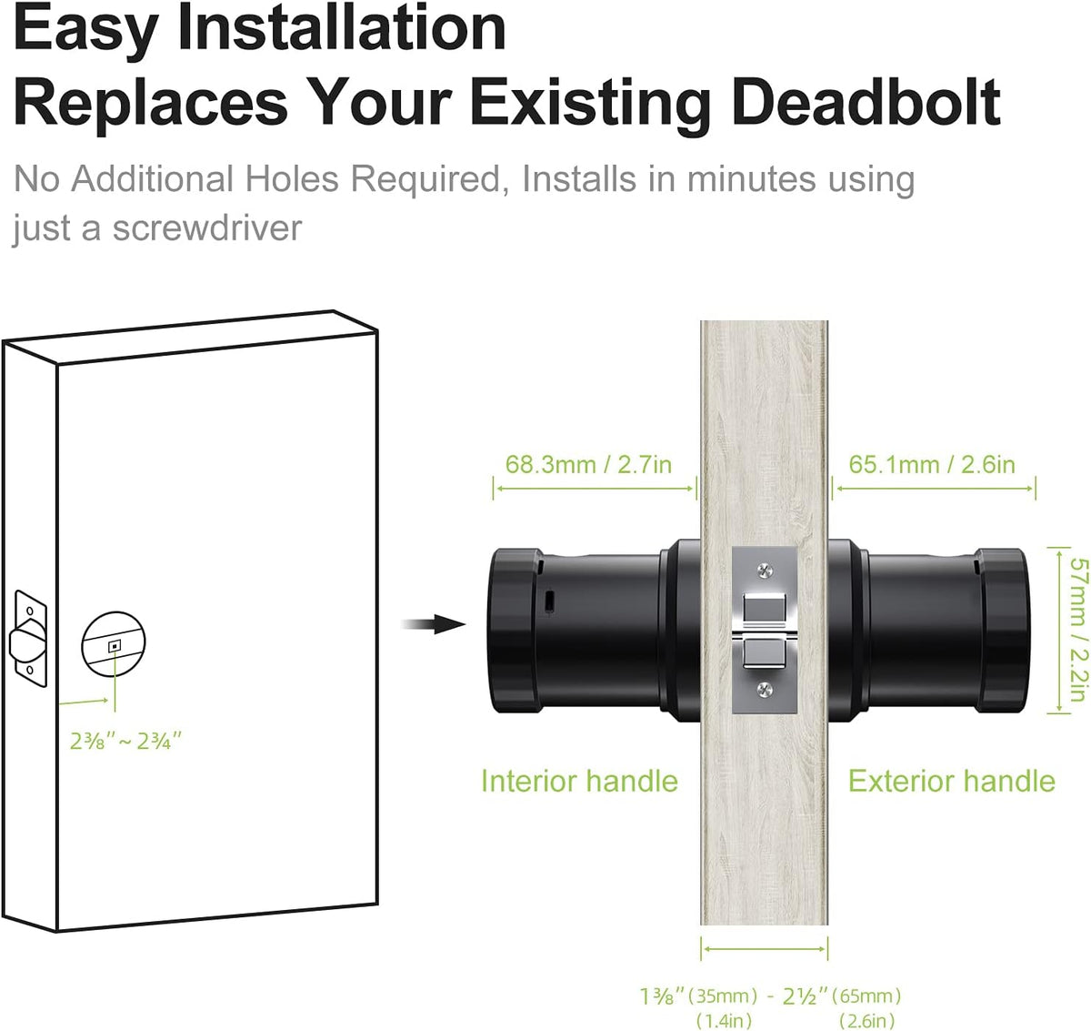 Smart Lock 4-in-1 Keyless Entry Door Lock Pack of 2 R94148