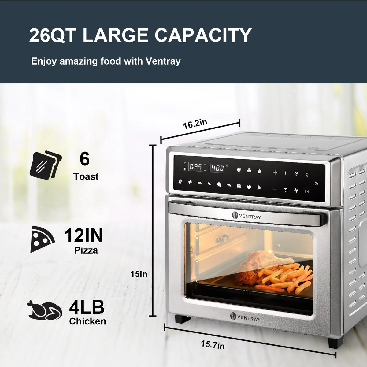 26QT Digital Controlled Convection Countertop Oven A784