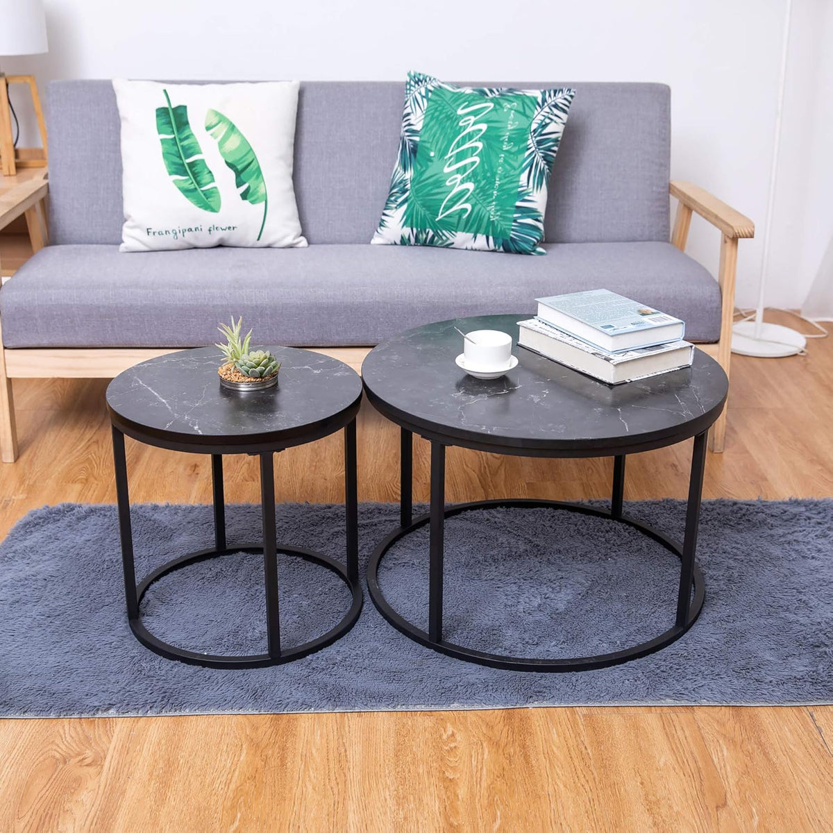 Black Kitchen End Table 15.25 Dia Set of 1 C95594